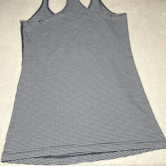 Lululemon Black & White Gingham Racerback Tank Top - Size 6 - Picture 8 of 10